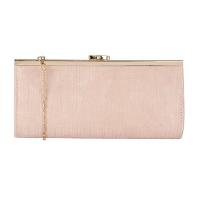 Pink leather 'Clove' matching clutch bag